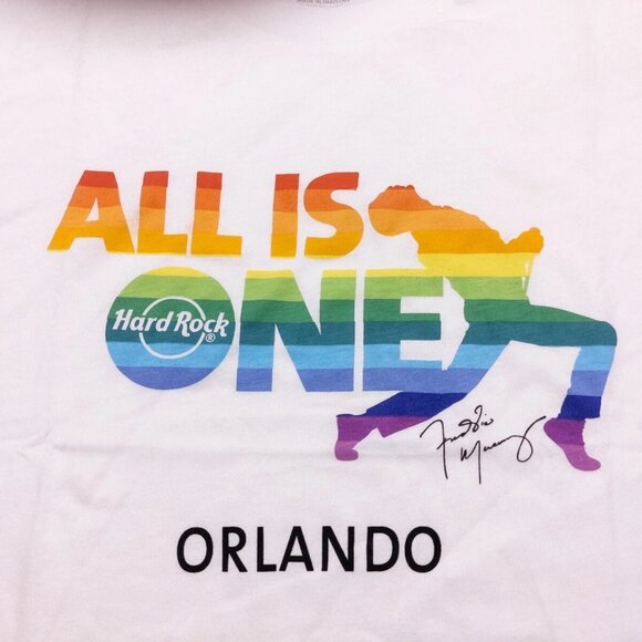 HARD ROCK CAFE Freddie Mercury Queen T-Shirt All is One Orlando Gay Pride Large - Picture 4 of 7